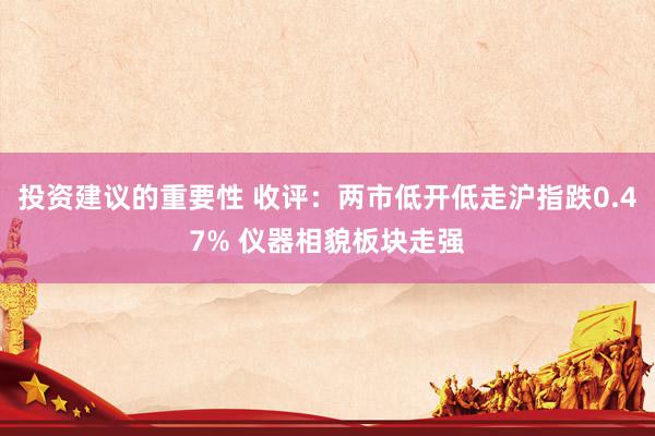 投资建议的重要性 收评：两市低开低走沪指跌0.47% 仪器相貌板块走强