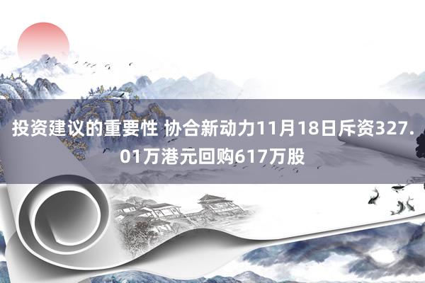 投资建议的重要性 协合新动力11月18日斥资327.01万港元回购617万股