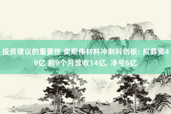 投资建议的重要性 奕斯伟材料冲刺科创板: 拟募资49亿 前9个月营收14亿, 净亏6亿