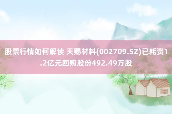 股票行情如何解读 天赐材料(002709.SZ)已耗资1.2亿元回购股份492.49万股