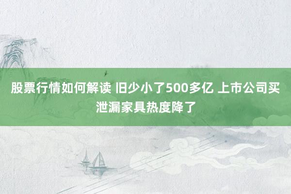 股票行情如何解读 旧少小了500多亿 上市公司买泄漏家具热度降了