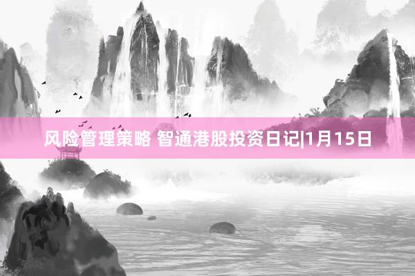 风险管理策略 智通港股投资日记|1月15日