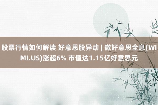 股票行情如何解读 好意思股异动 | 微好意思全息(WIMI.US)涨超6% 市值达1.15亿好意思元