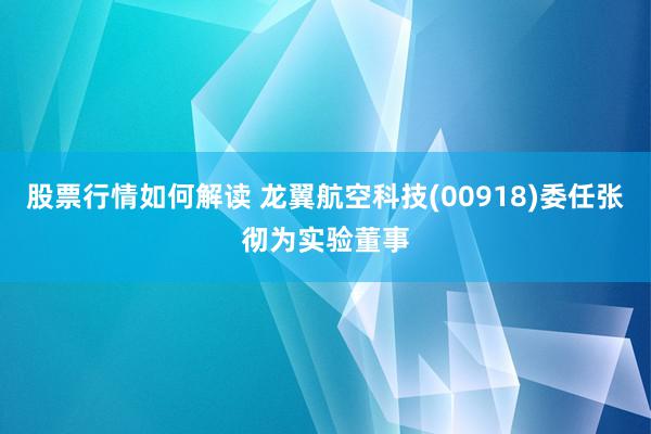 股票行情如何解读 龙翼航空科技(00918)委任张彻为实验董事