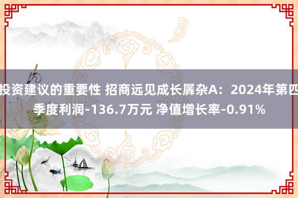 投资建议的重要性 招商远见成长羼杂A：2024年第四季度利润-136.7万元 净值增长率-0.91%