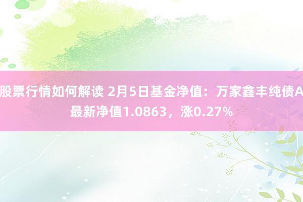 股票行情如何解读 2月5日基金净值：万家鑫丰纯债A最新净值1.0863，涨0.27%