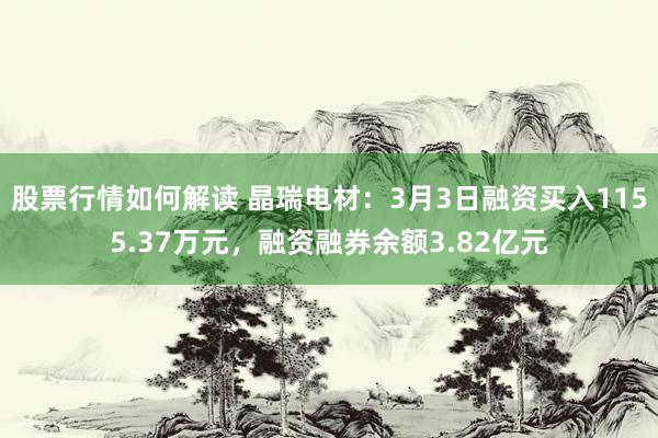 股票行情如何解读 晶瑞电材：3月3日融资买入1155.37万元，融资融券余额3.82亿元